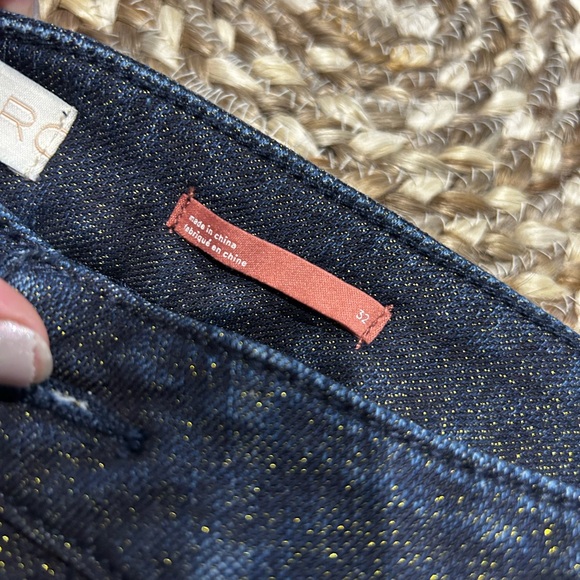 32 Anthropologie Pilcro High-Rise Sparkle  Gold Shimmer Denim Leggings Women’s - Picture 7 of 11